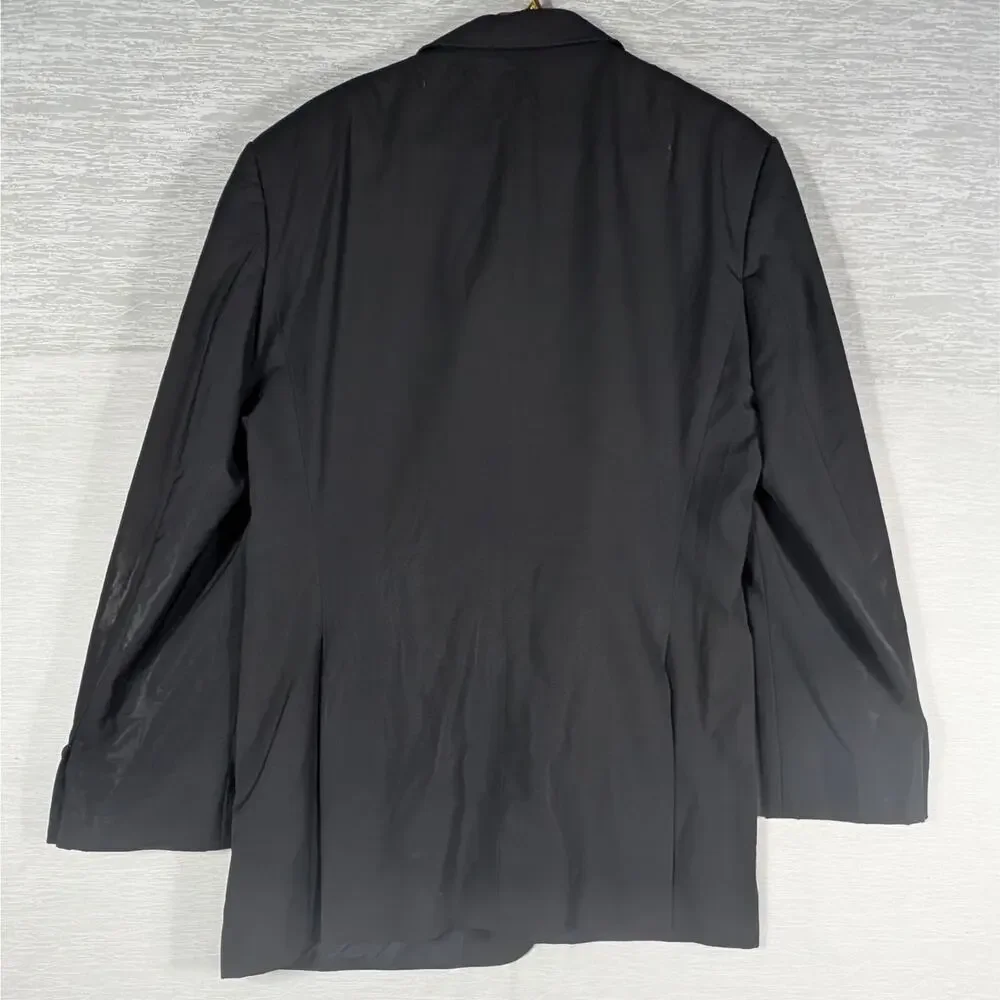 Hugo Boss Blazer Mens 44R 3 Button Black Wool Jacket